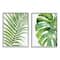 Stupell Industries Tropical Green Palms on Minimal White Background Gray Framed Wall Art